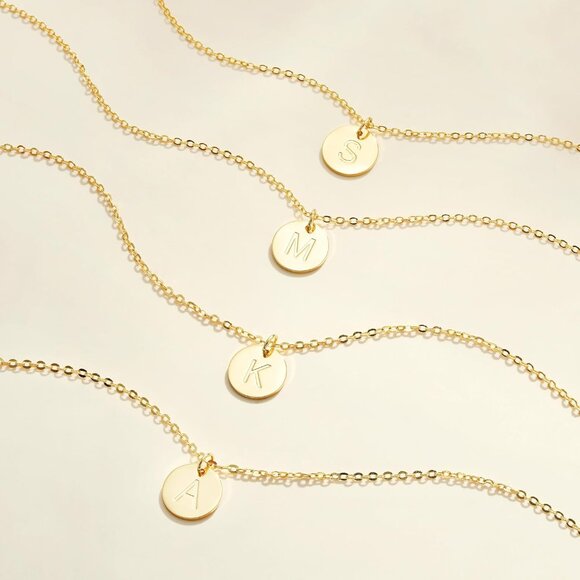 Timeless 18K Gold Filled Initial Pendant Necklace - A-Z Options Available - Picture 6 of 7